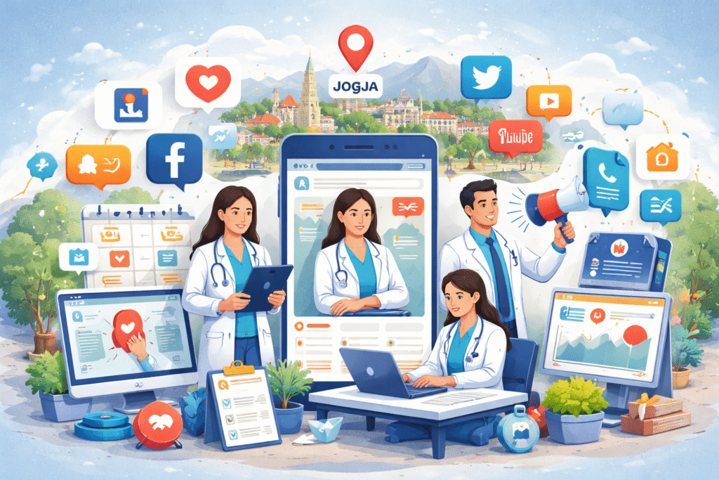 manajemen konten sosial media Jogja fokus bisnis klinik