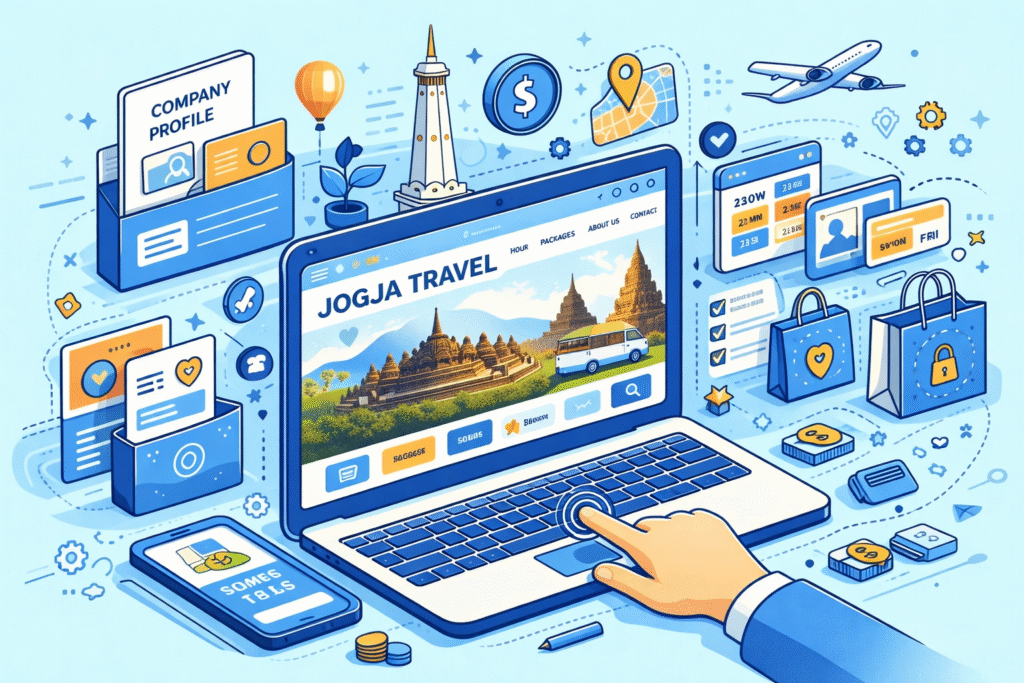 pembuatan website company profile Jogja fokus bisnis travel terbaik