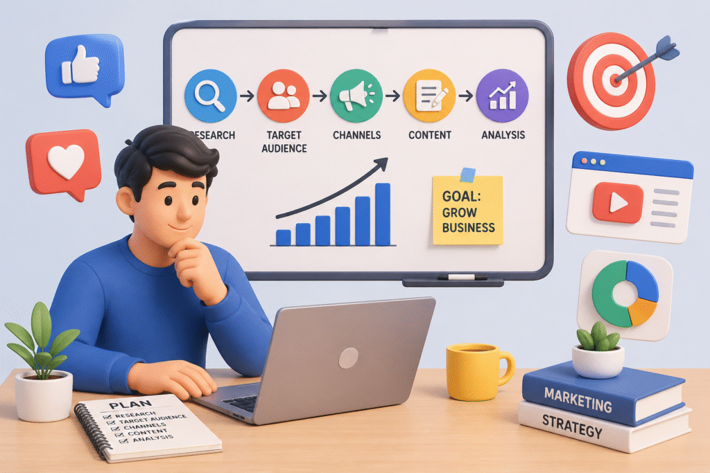 bagaimana cara membuat strategi pemasaran digital untuk bisnis pemula