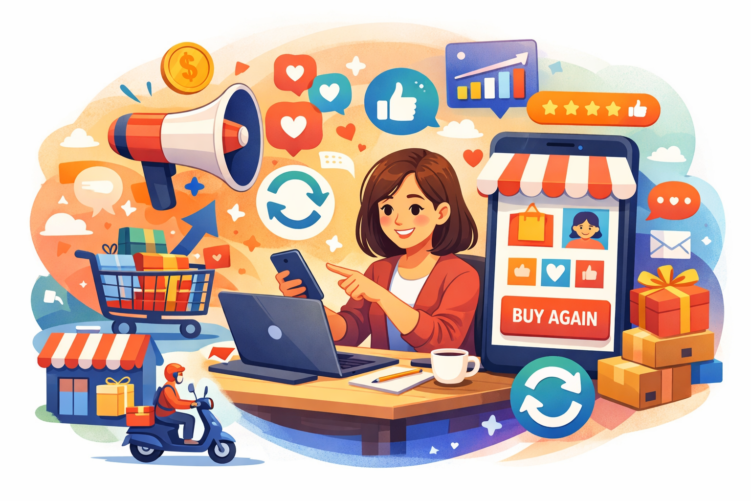pengelolaan media sosial bisnis guna meningkatkan repeat order