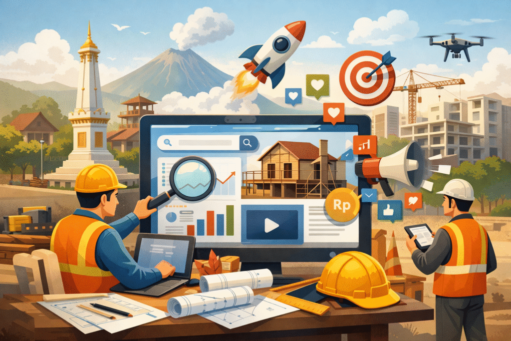 strategi pemasaran digital Jogja fokus bisnis kontraktor