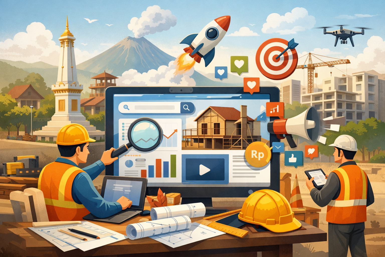 strategi pemasaran digital Jogja fokus bisnis kontraktor