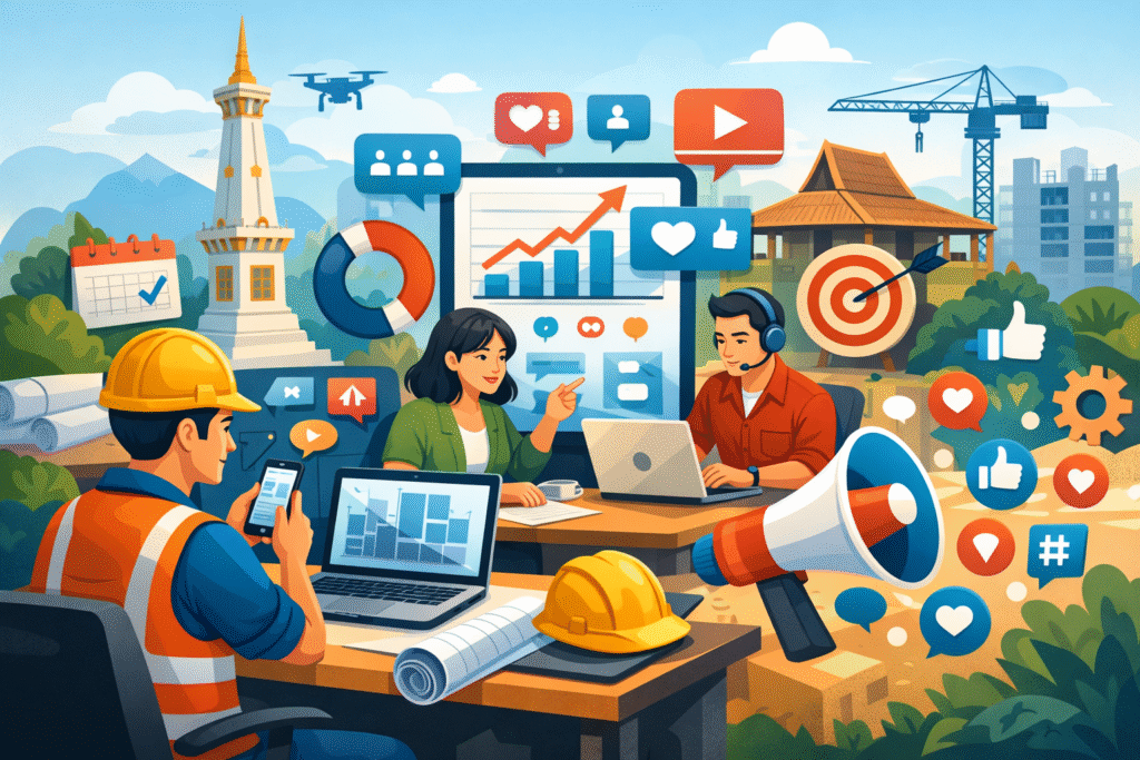 pengelolaan media sosial bisnis untuk bisnis kontraktor di Jogja