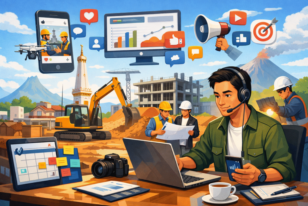 pengelolaan media sosial bisnis Jogja fokus bisnis kontraktor