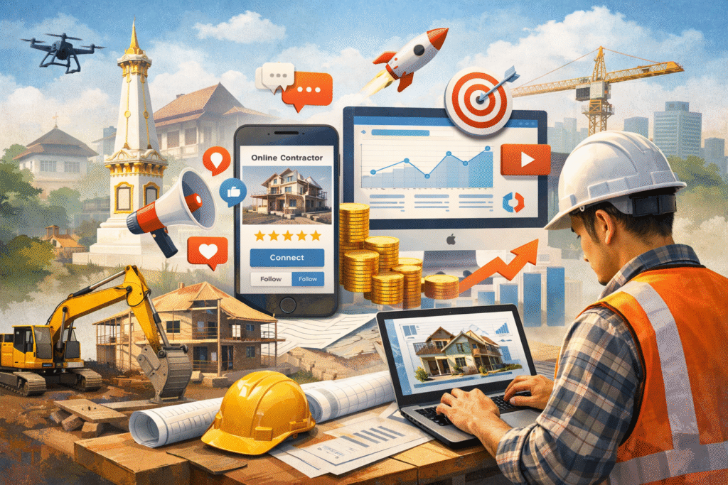 pengembangan brand online Jogja fokus bisnis kontraktor